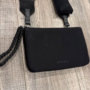 Athleta Black Belt Bag with glasses case attachment